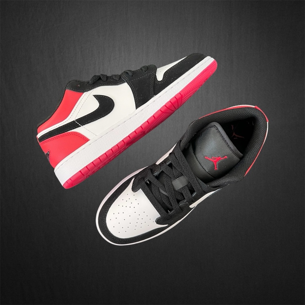 ✔️New✔️ NIKE Air Jordan 1 Low SE GS 'Black Toe'